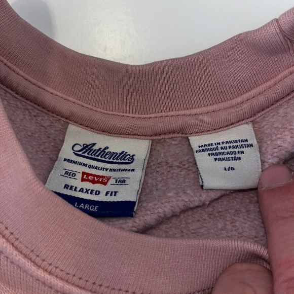 Levi’s Men’s Authentic Crewneck Sweatshirt Pink Relaxed Fit Large - Picture 3 of 3